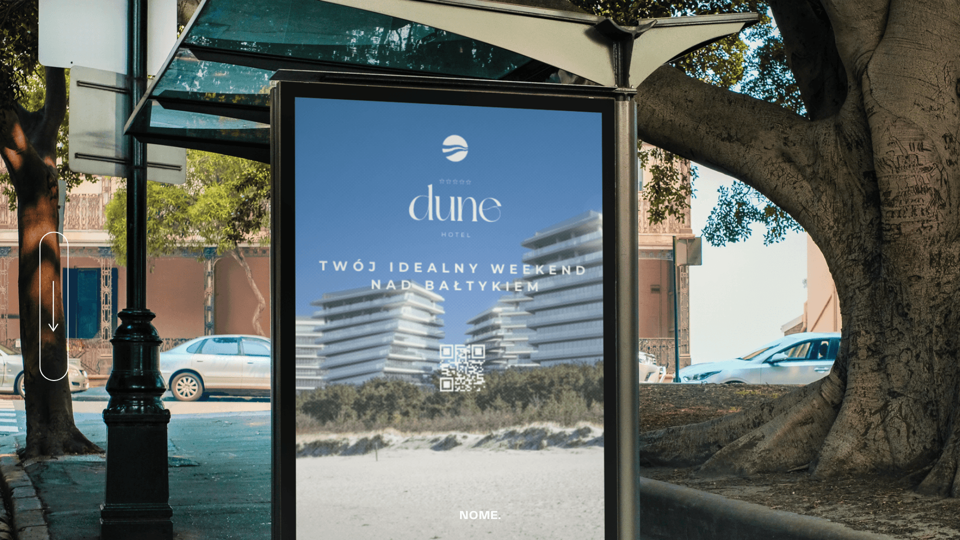 Dune Hotel: citylight z reklama hotelu nad morzem